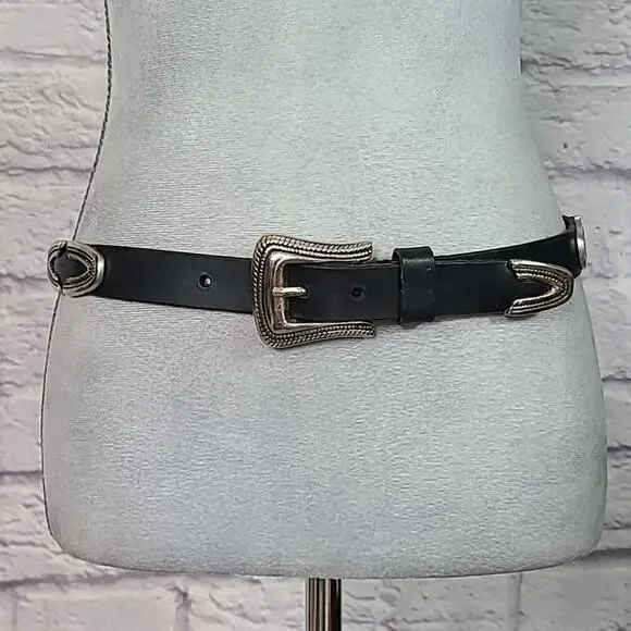 Vintage 80's Capezio western leather concho belt - Picture 1 of 11